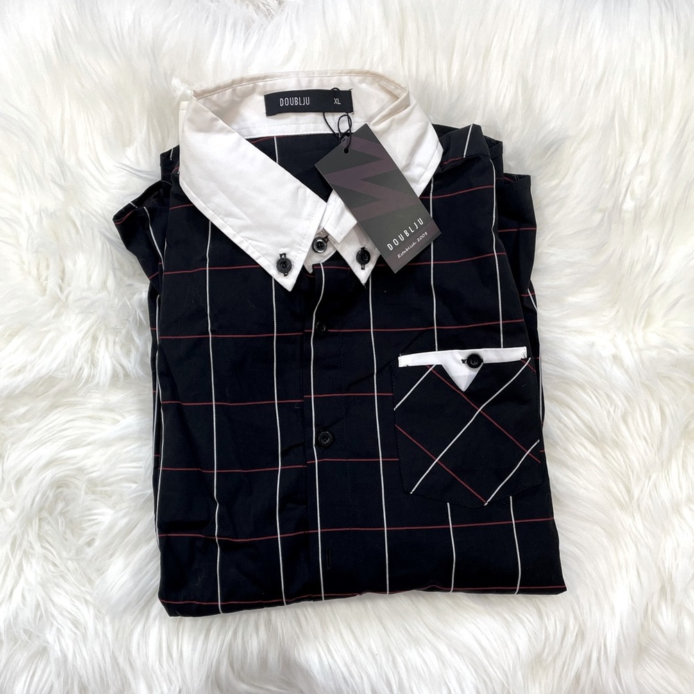 3/$20 NWT Doublju Striped Long Sleeve Button Up Shirt Size X-Large